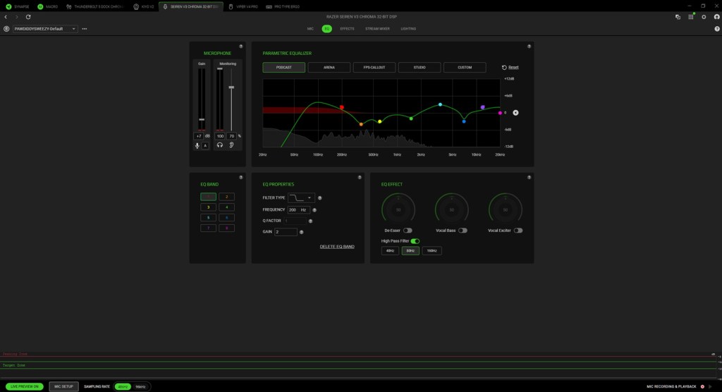 Razer EQ settings image